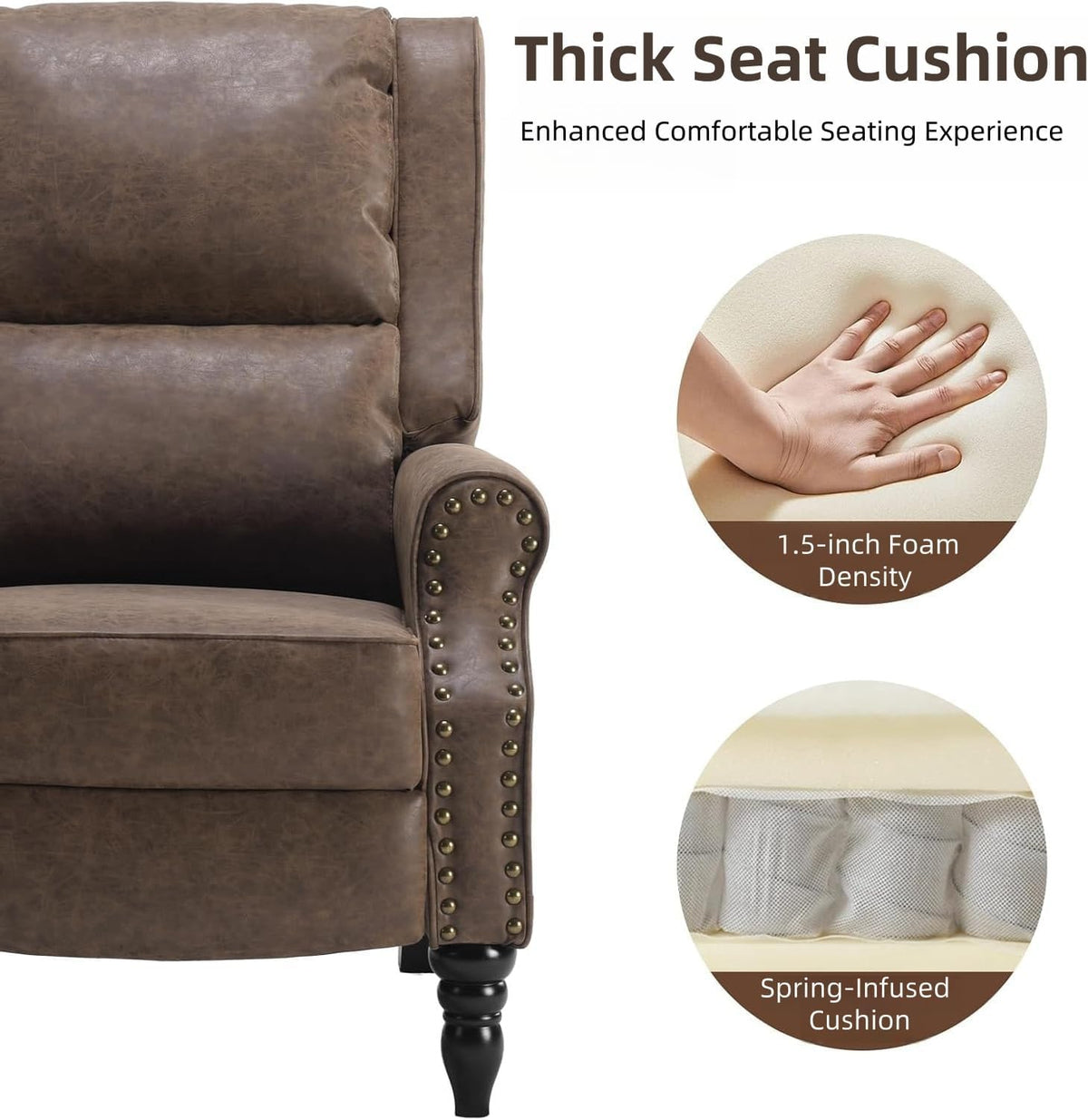 Faux Leather Pushback Recliner