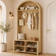 Arched Hall Tree with Shoe Storage