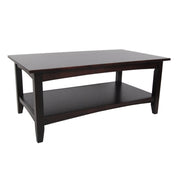 Alaterre Furniture Shaker Cottage 2-Tier Coffee Table, Espresso, 42”W