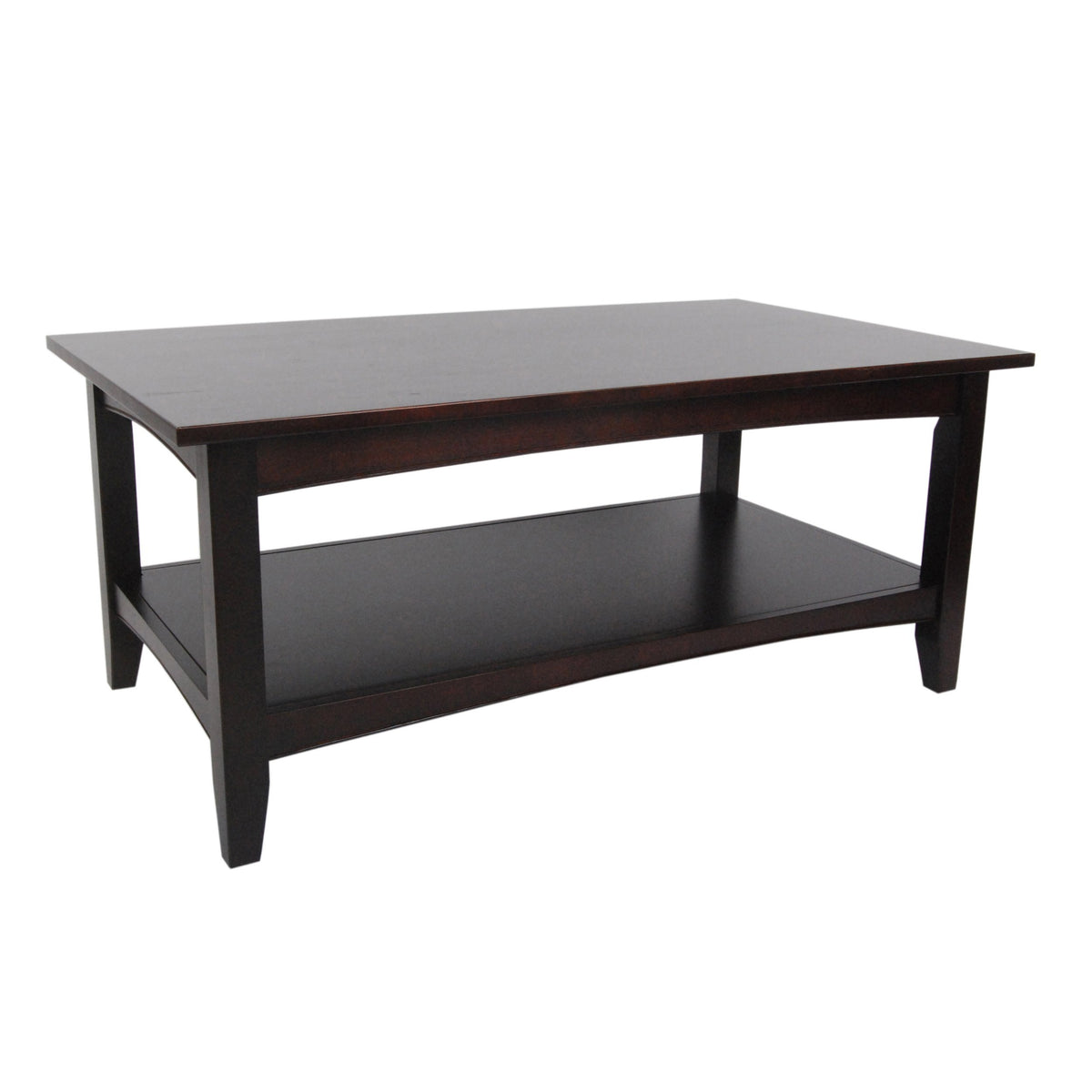 Alaterre Furniture Shaker Cottage 2-Tier Coffee Table, Espresso, 42”W