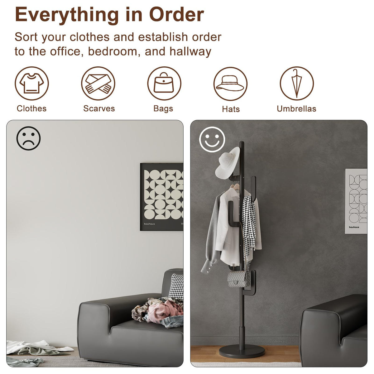 Adjustable Wood Cactus Coat Rack