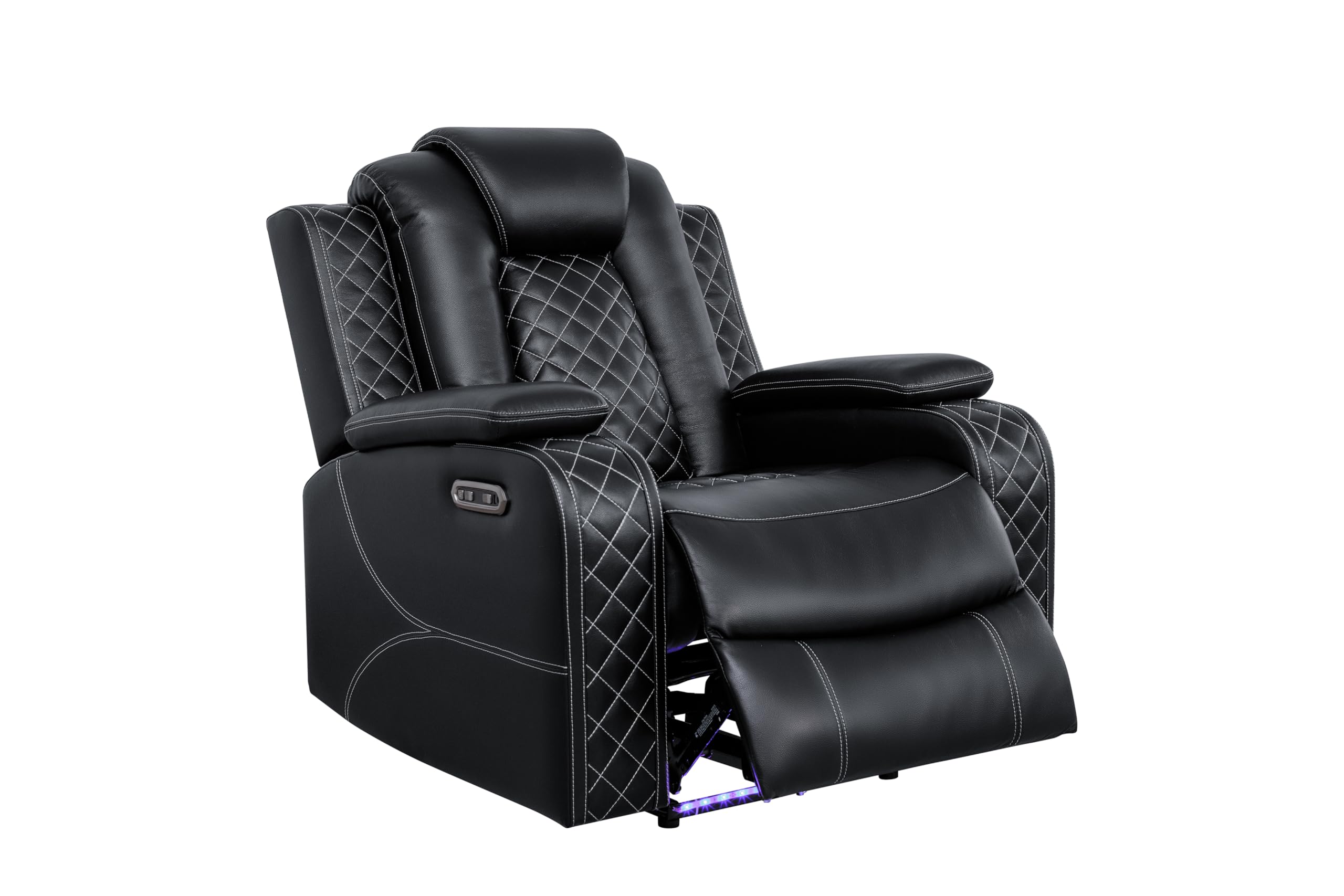 3-Piece Power Recliner Sofa Set with LED & Bluetooth