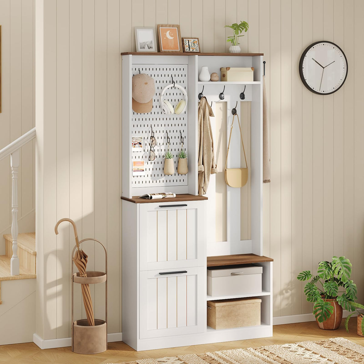 Hall Tree with Shoe Storage