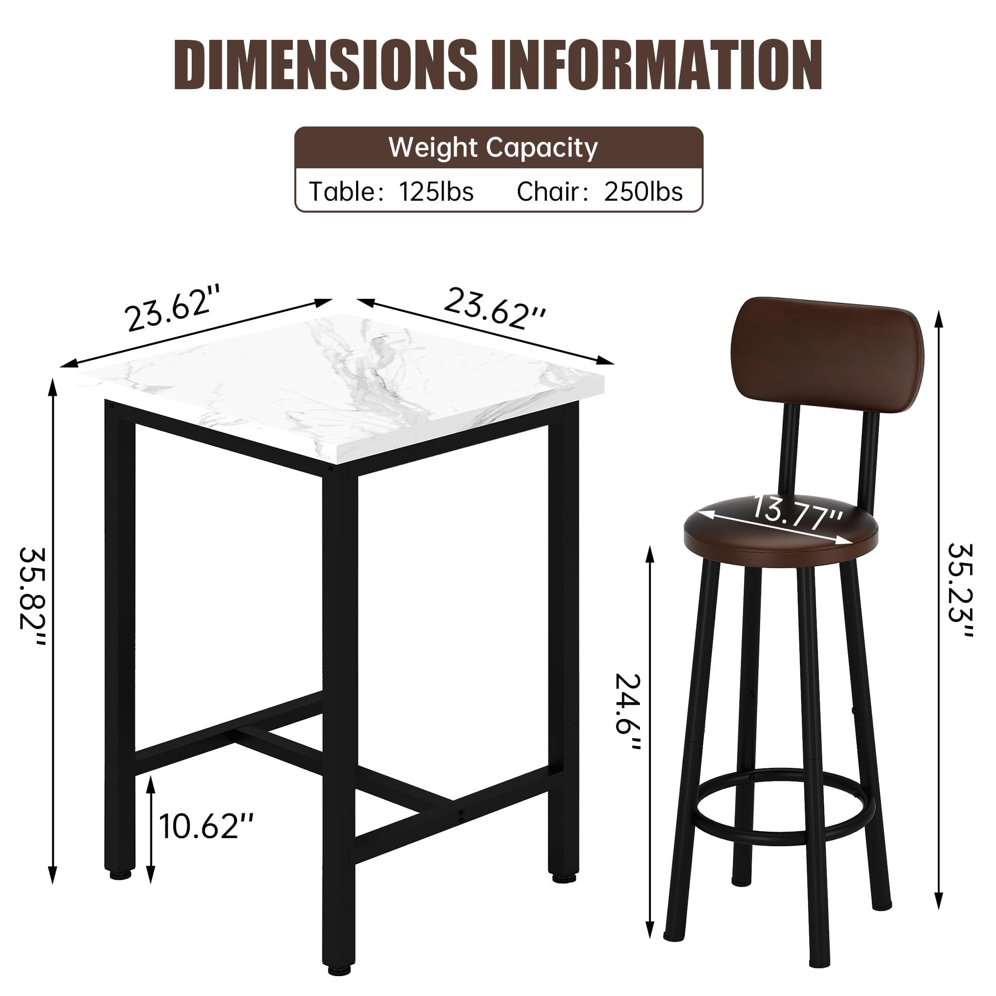 3-Piece Counter Height Pub Dining Set