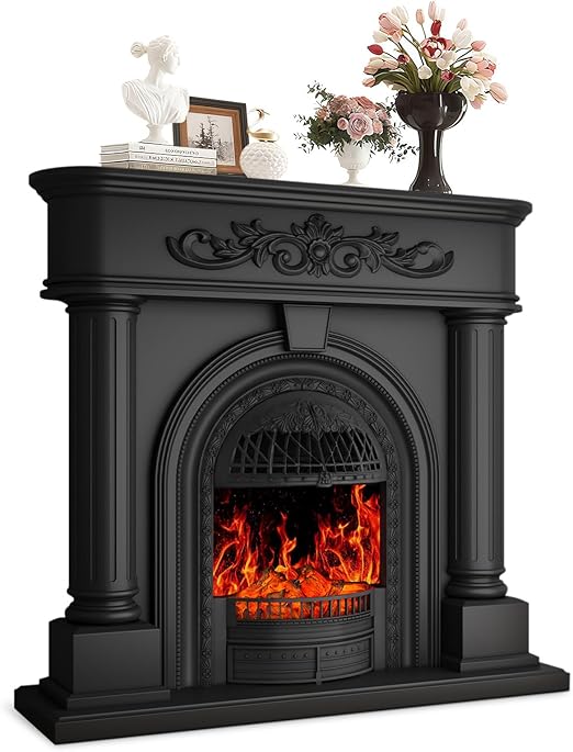Electric Fireplace with Mantel & TV Stand
