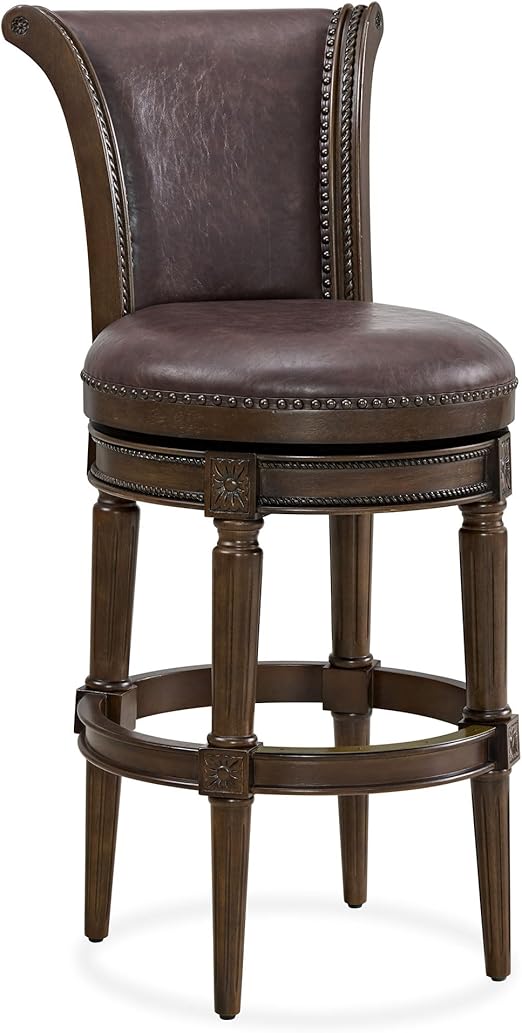 Runyan 31" Swivel Bar Stool with Vegan Leather Seat