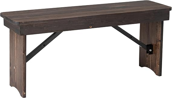Rustic Pine Folding Dining Bench