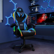 LED Gaming Chair with Reclining & Footrest