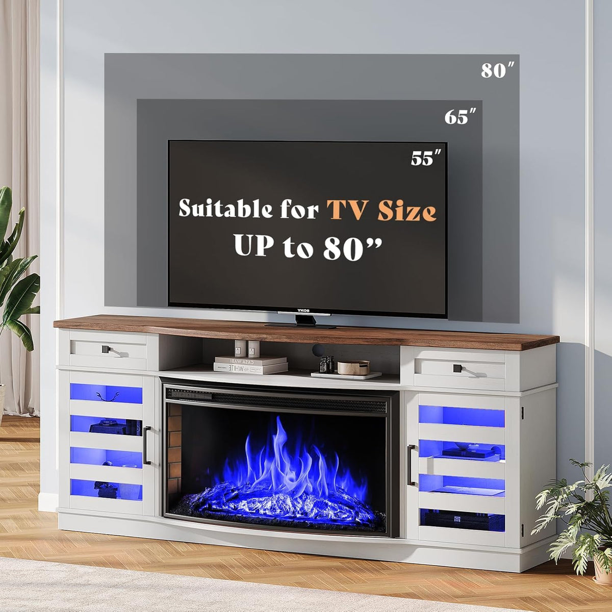 Farmhouse Fireplace Living Room Table Set