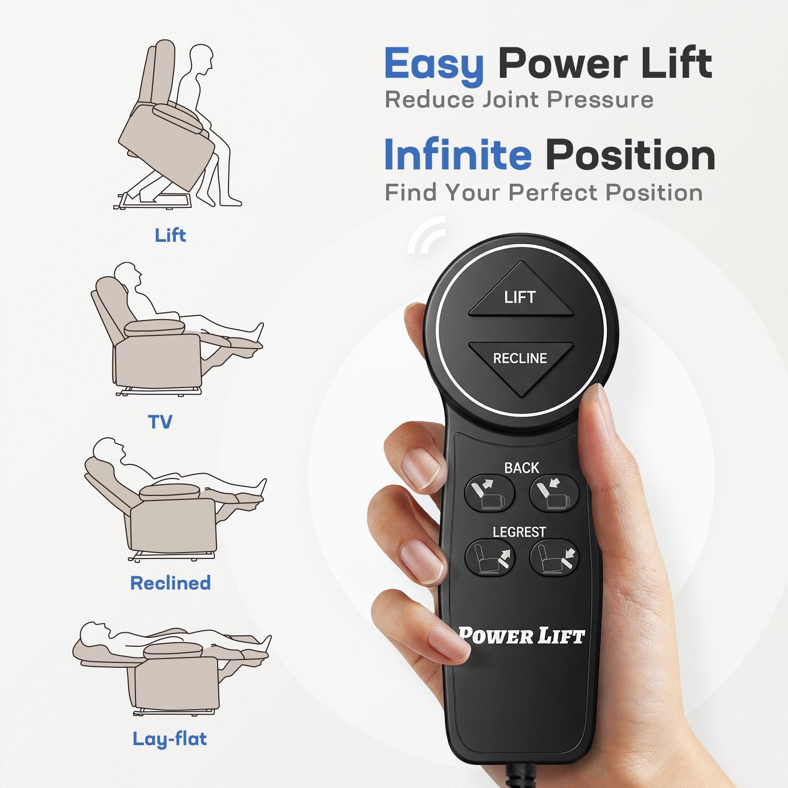 Tami Tami Dual Motor Lay Flat Power Lift Chair Recliner for Elderly with Massage and Heat, Electric Lift Recliner with Infinite Position, USB A&C (T6011 - Chenille, Brown)