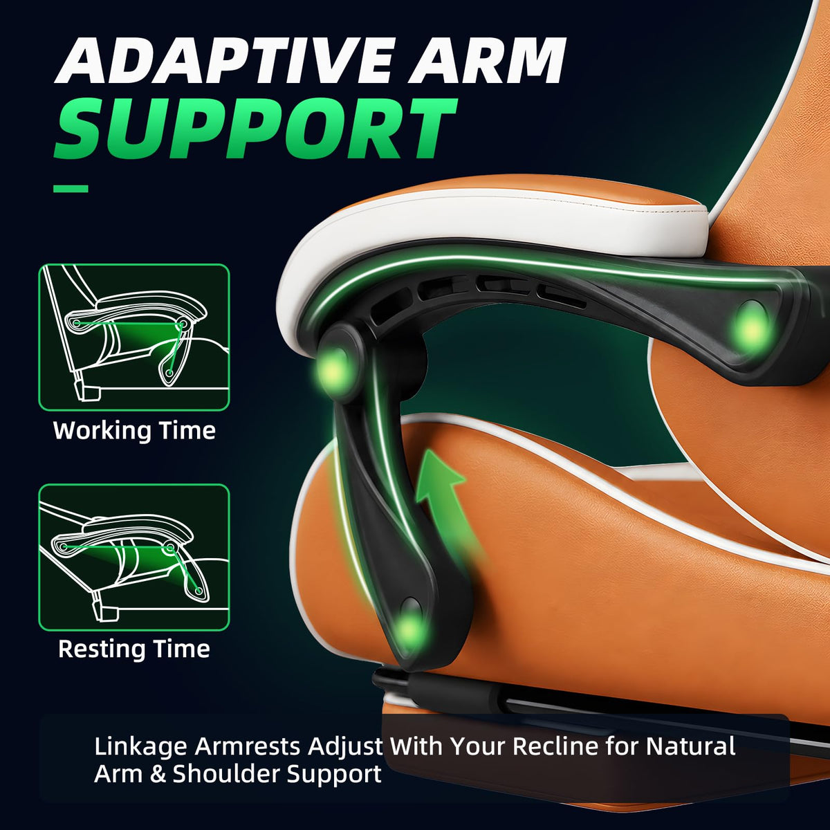 Gaming Chair Ergonomic Gamer Computer Office Chair,Footrest Lumbar Support