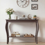 ChooChoo 39" Narrow Entryway Table with Storage Shelf, Espresso
