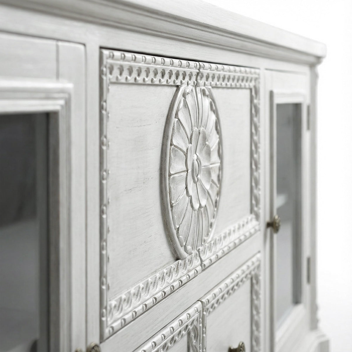 Homsee 60" Solid Wood Sideboard with Storage, Ash Wood Grain