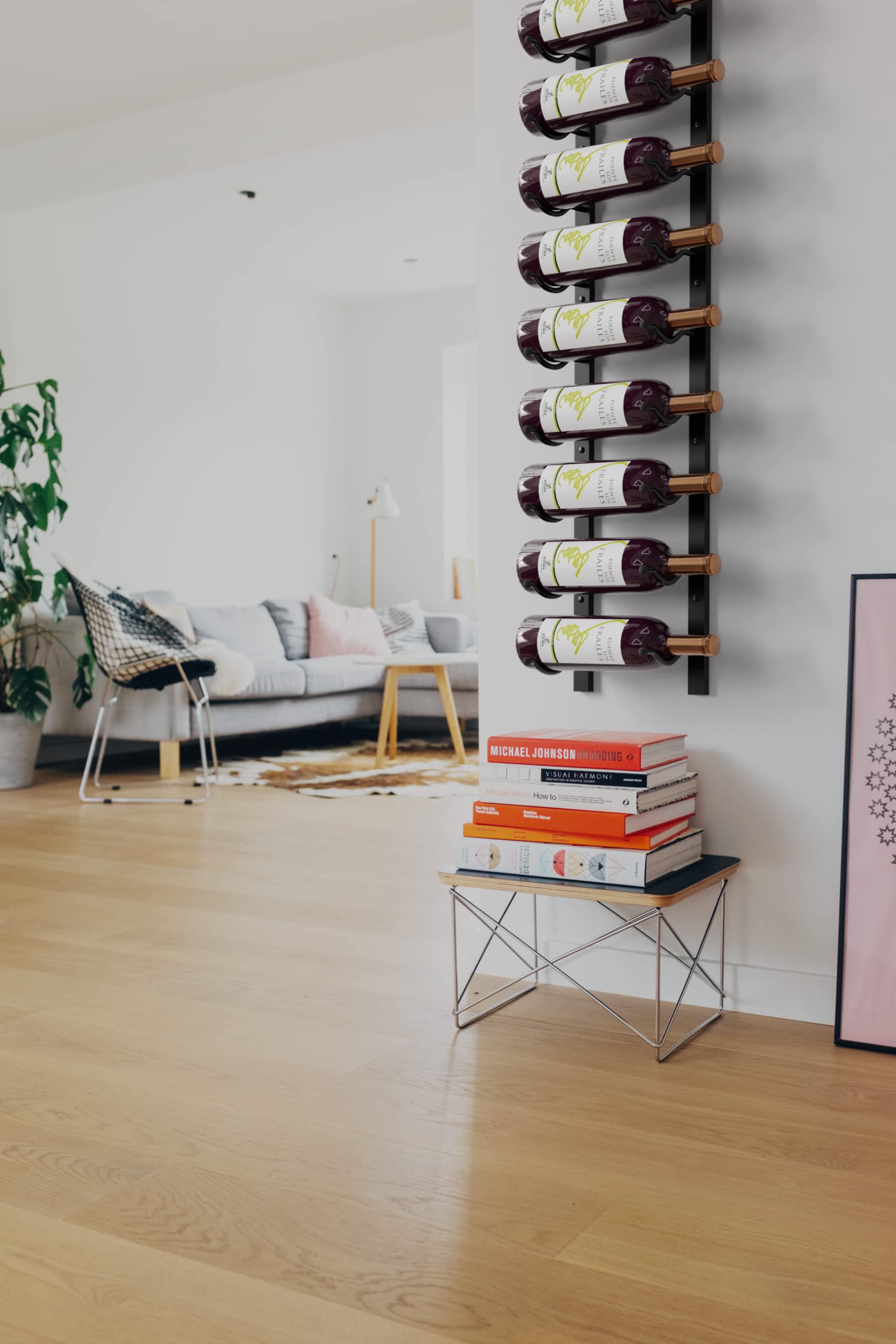 Wall-Mounted Metal Wine Rack