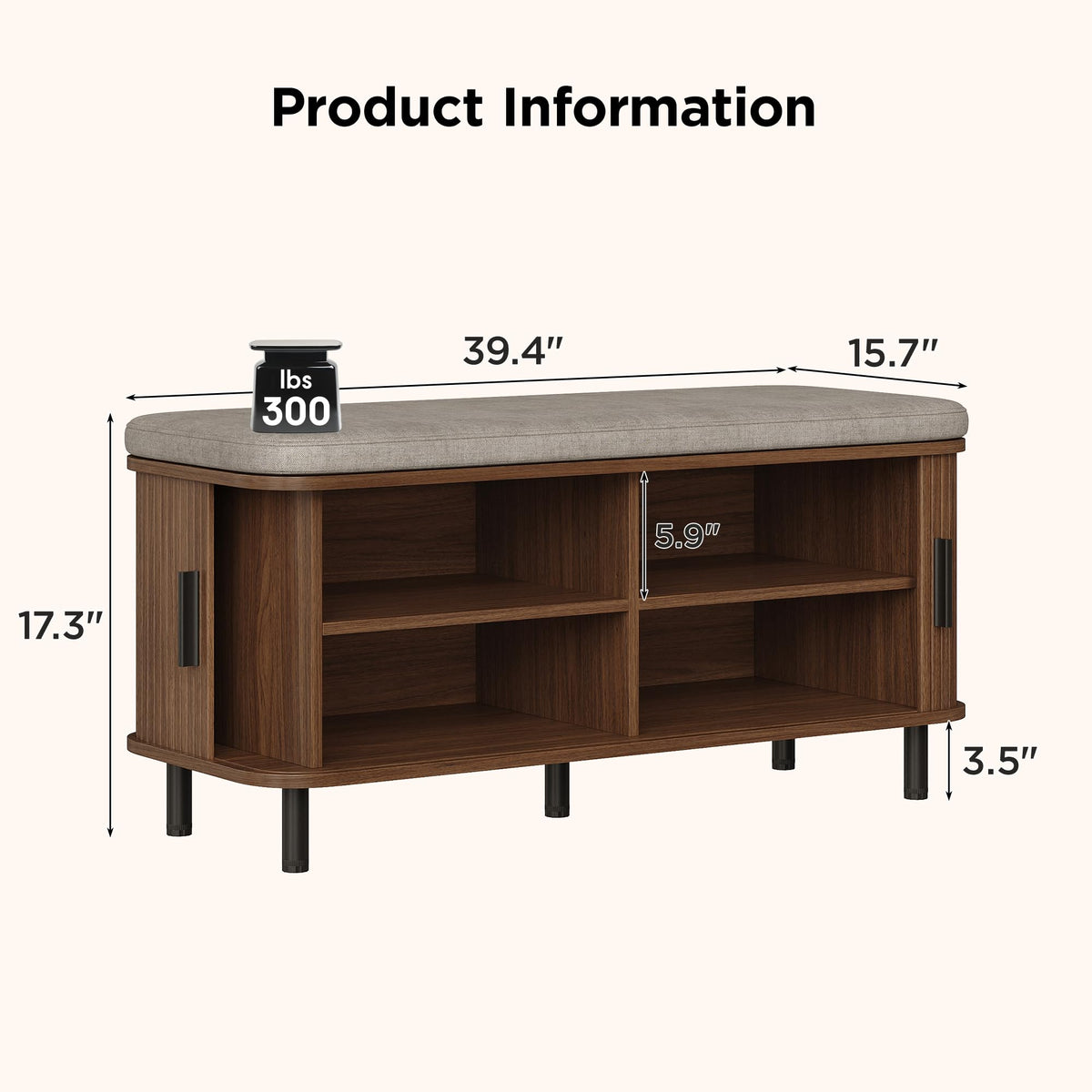 Upholstered Shoe Storage Bench