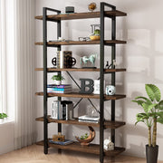 6-Tier Solid Wood Bookcase