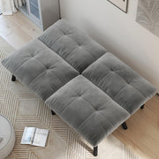 homeokay Futon Sofa Sleeper Couch Bed with Adjustable Backrest Thick Cushion Velvet Fabric for Department Living Room Lounge Sofa Loveseat (Gray)