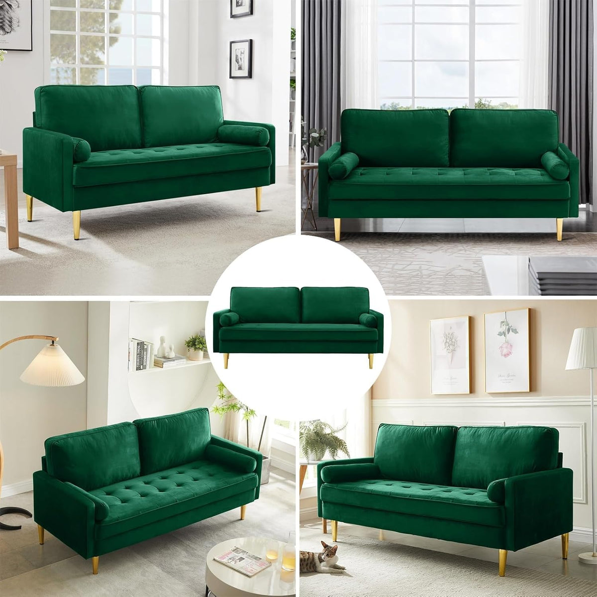 Green Velvet Loveseat