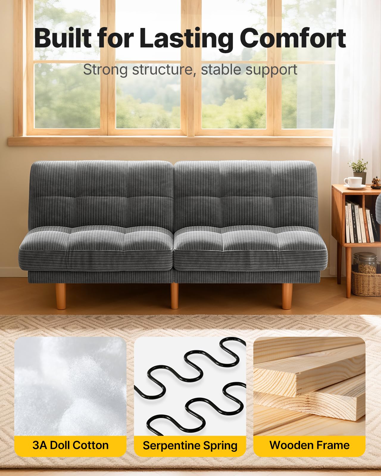 65" Convertible Futon Sofa Bed