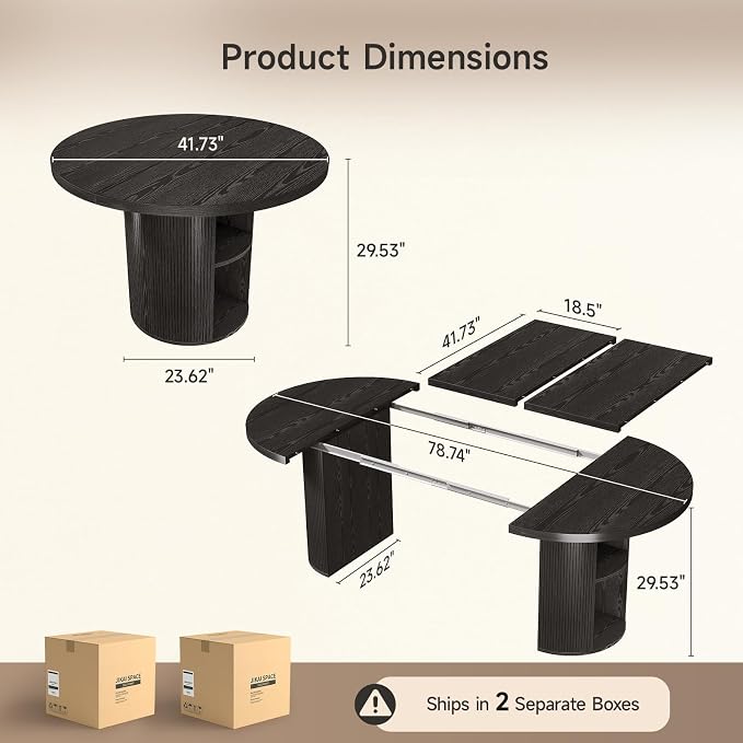 Extendable Fluted Dining Table