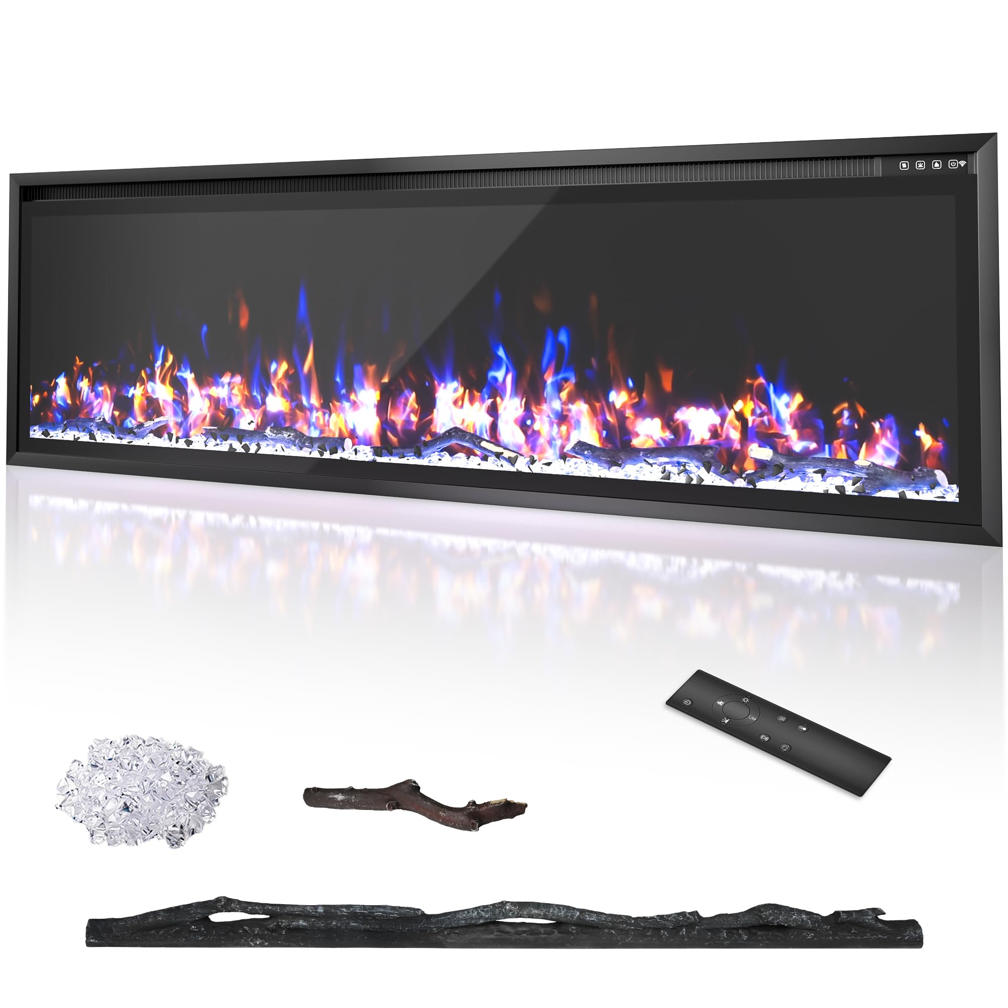 60-Inch Wall-Mounted Electric Fireplace Insert