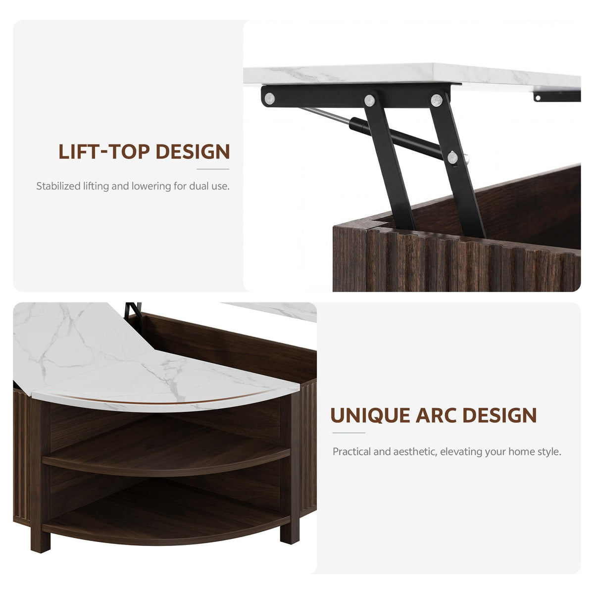 Fluted Lift-Top Coffee Table
