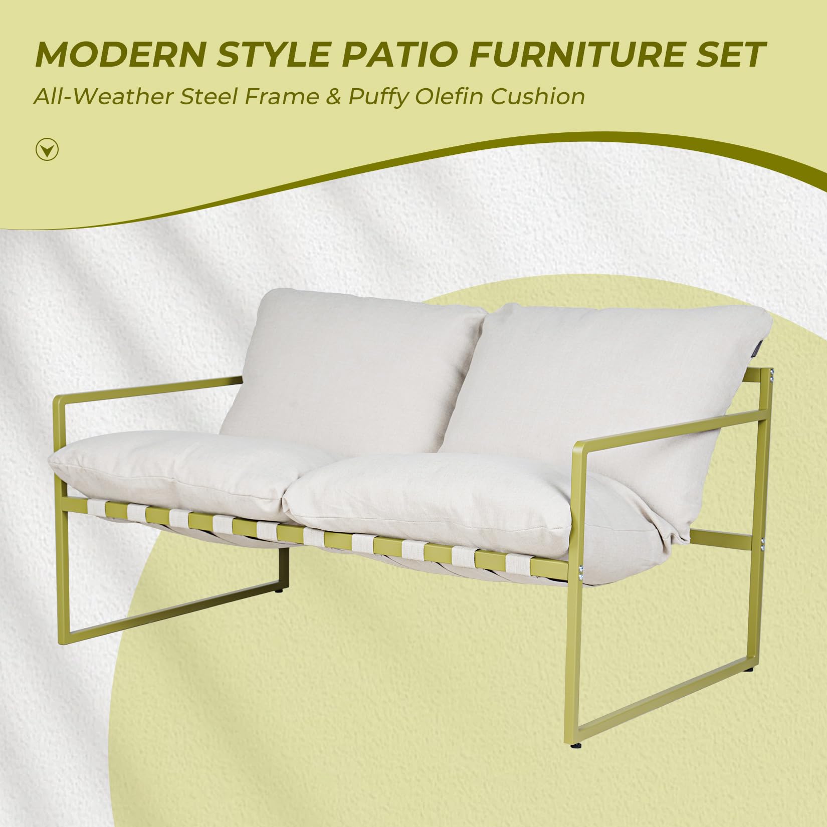 4-Piece Outdoor Patio Conversation Set