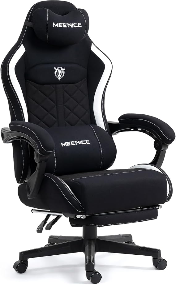 Oversized Gaming Chair with Pocket Spring Cushion & Massage Lumbar Support