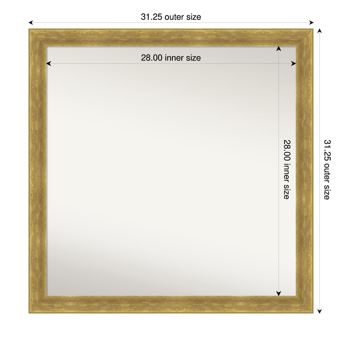 Amanti Art Gold Wall & Bathroom Mirror for Over Sink, 31x31 Large Mirror