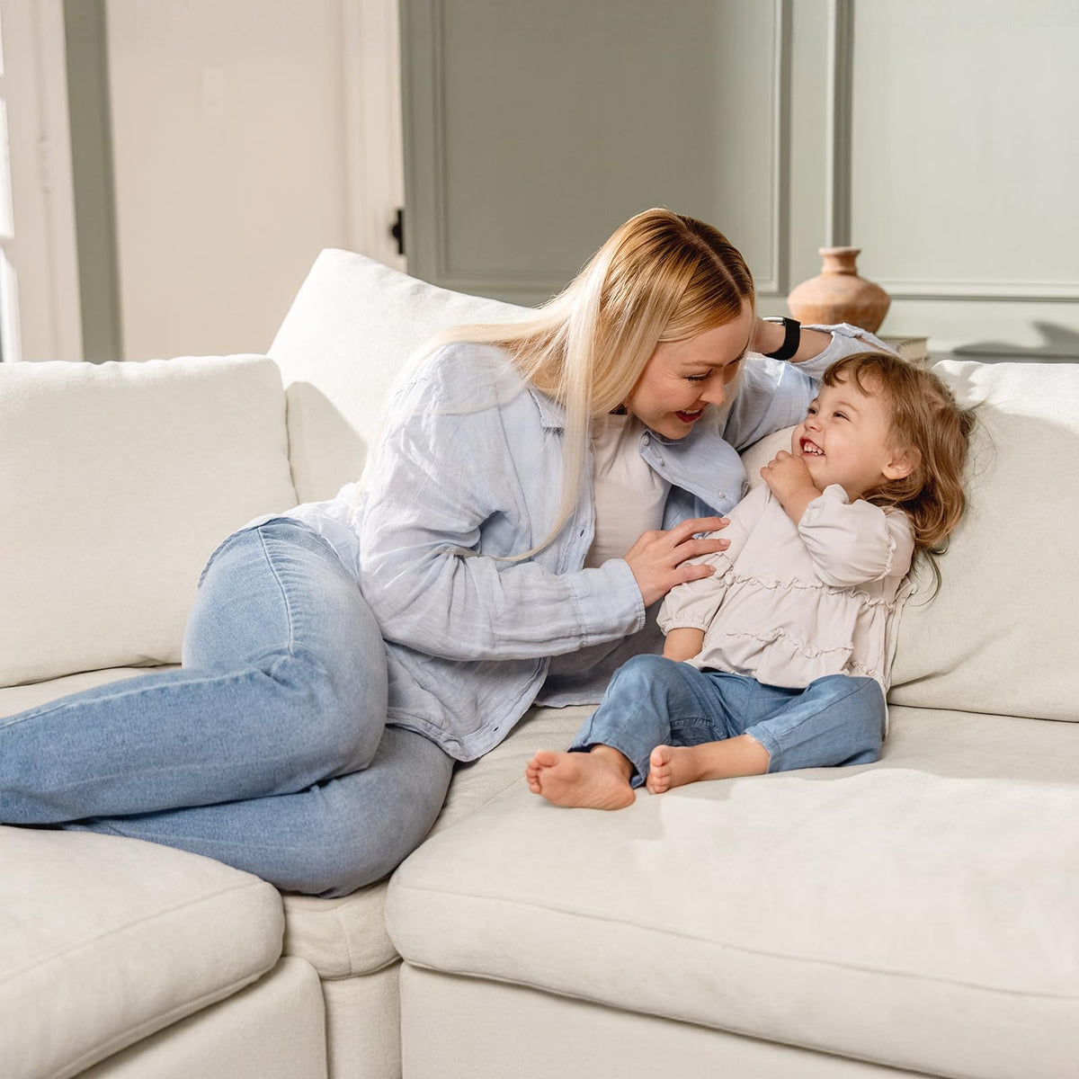 Beige Modular Sectional Sofa