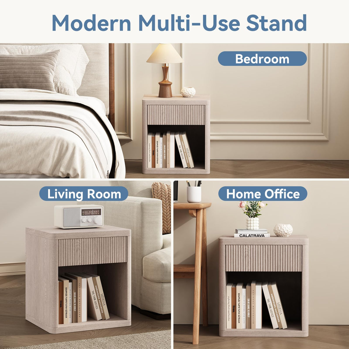 Fluted Drawer Nightstand