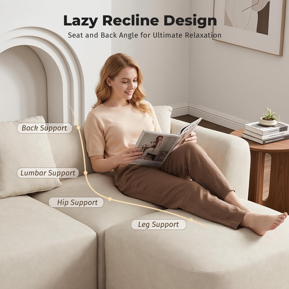 Modular PU Leather Sectional with Ottoman