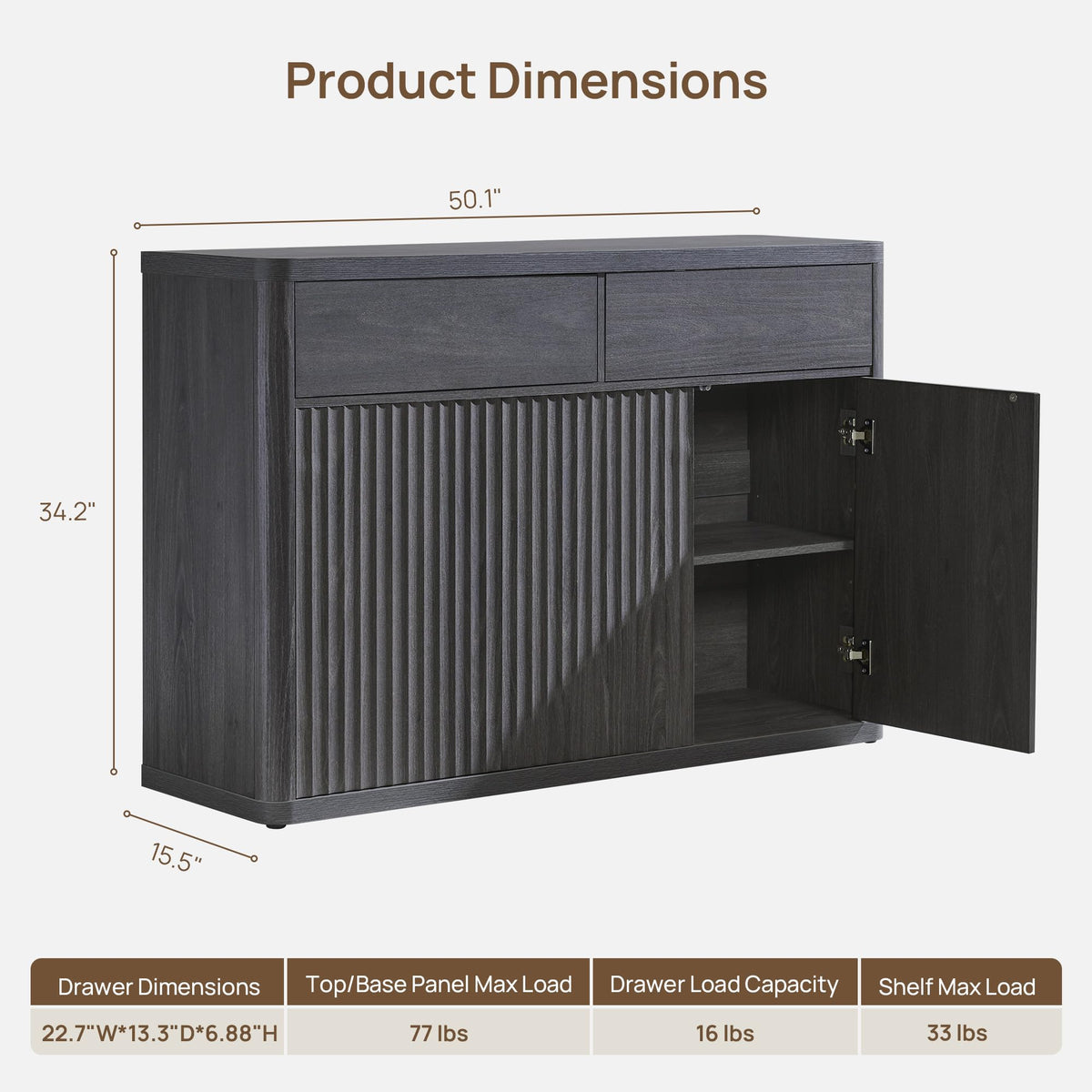Fluted Buffet Cabinet