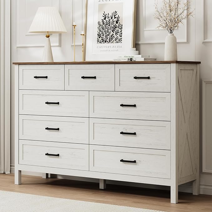 Farmhouse Dresser with X-Marking & Bar Handle
