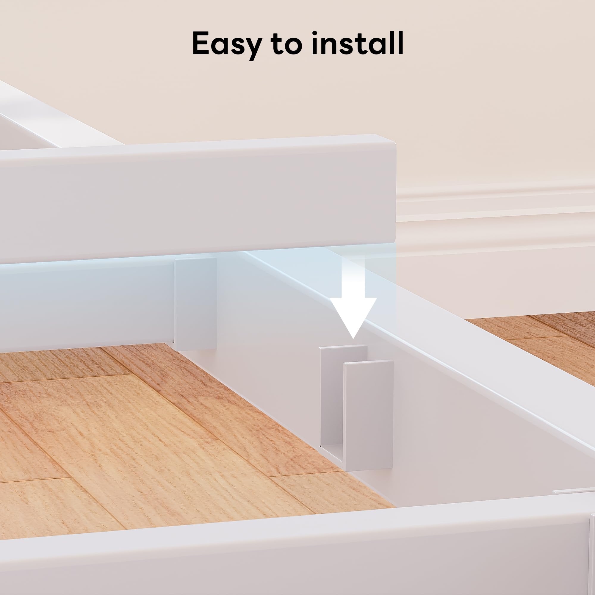 LIKIMIO Daybed with Trundle, House Bunk Twin Bed Frame with Storage,Day Sofa Bed for Living Room, Bedroom and Guest Room,White