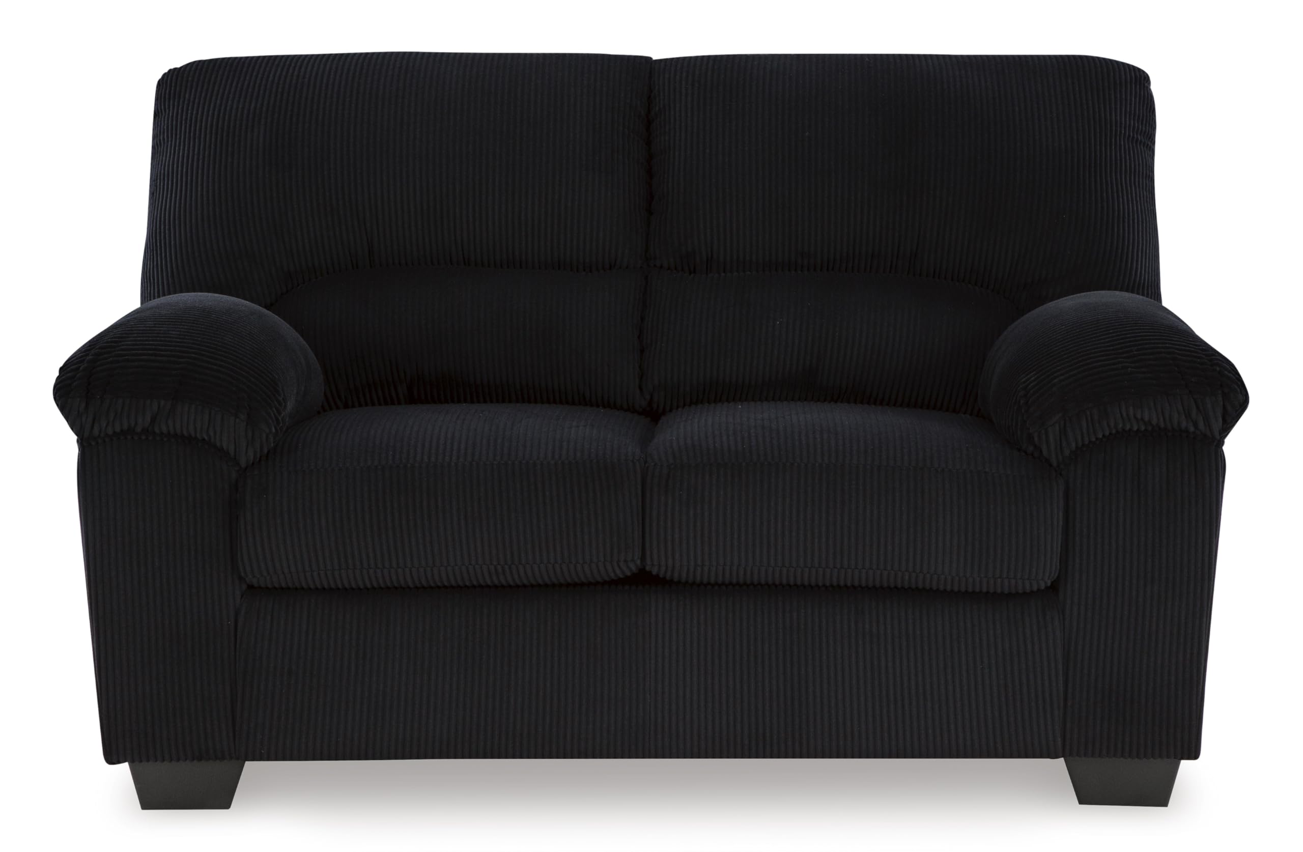 Signature Design by Ashley SimpleJoy Modern Loveseat for Living Room, Black
