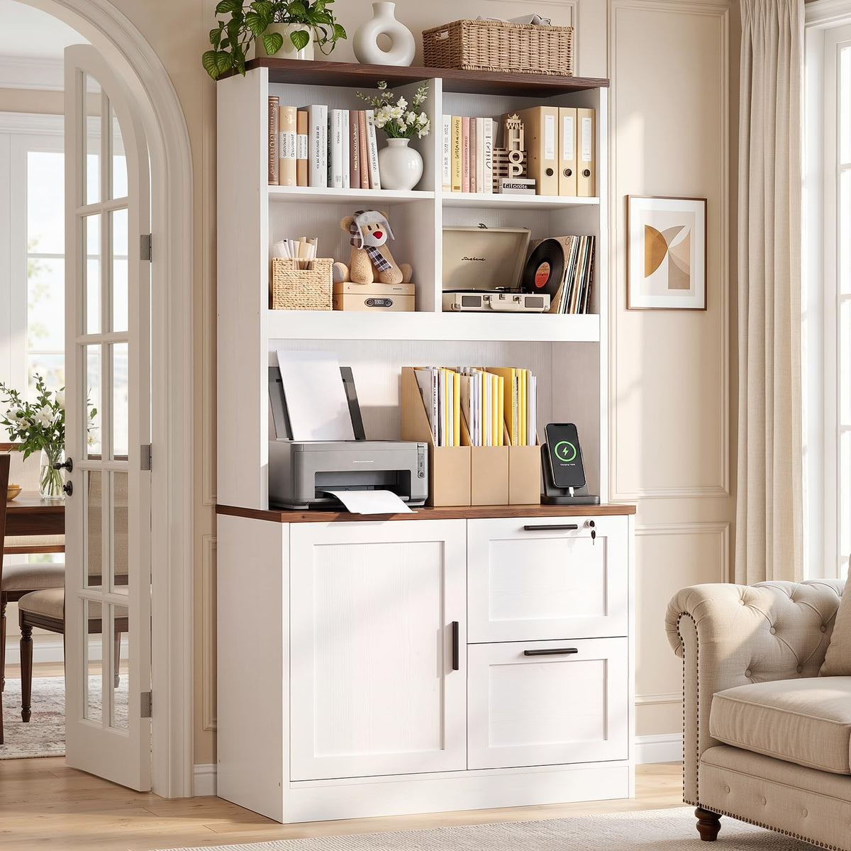 White File Cabinet Bookcase