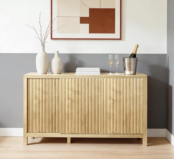 Espresso Fluted Sideboard Cabinet