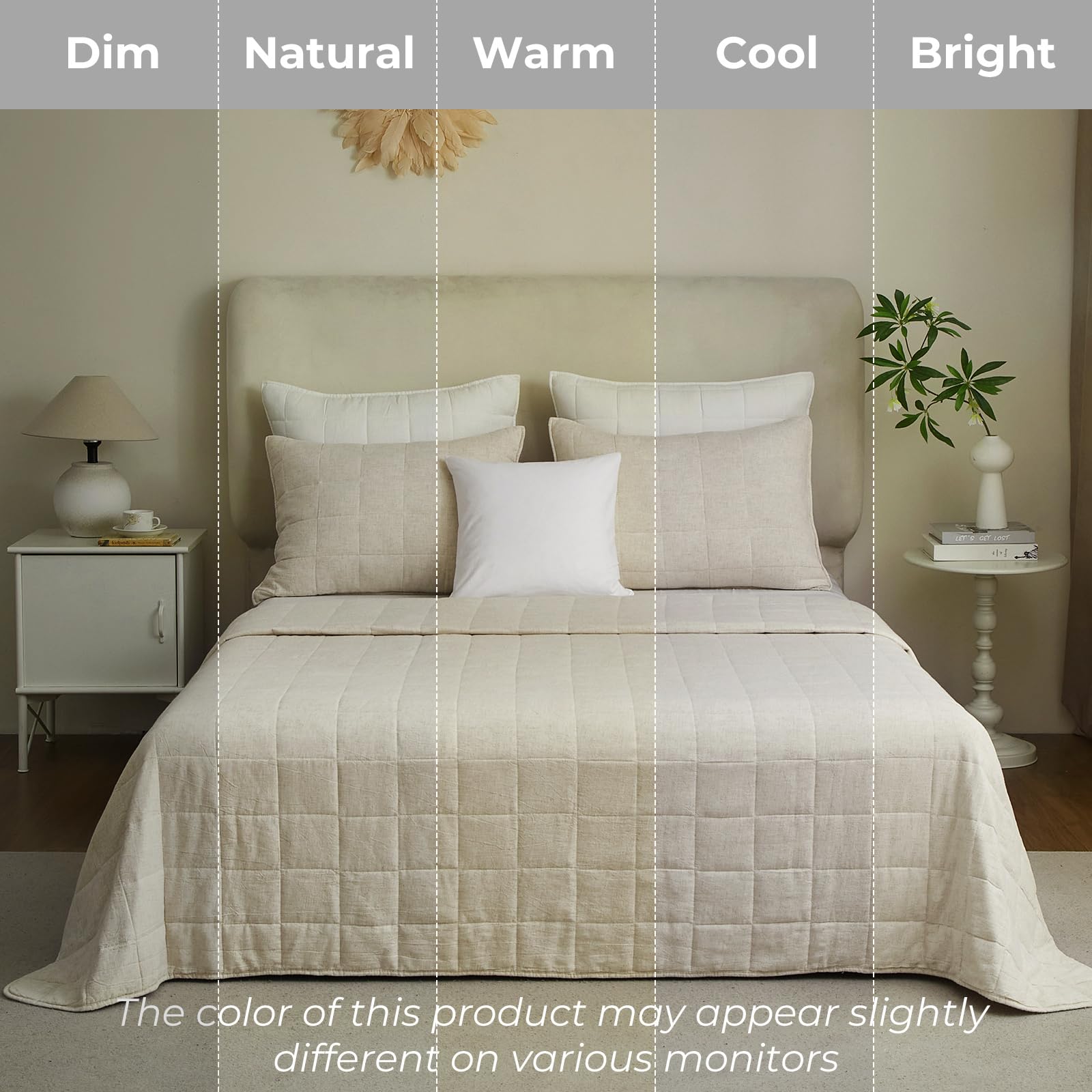 Linen & Cotton Quilt Set – 3-Piece Bedspread