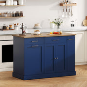 Rolling Kitchen Island with Trash Can & Spice Rack