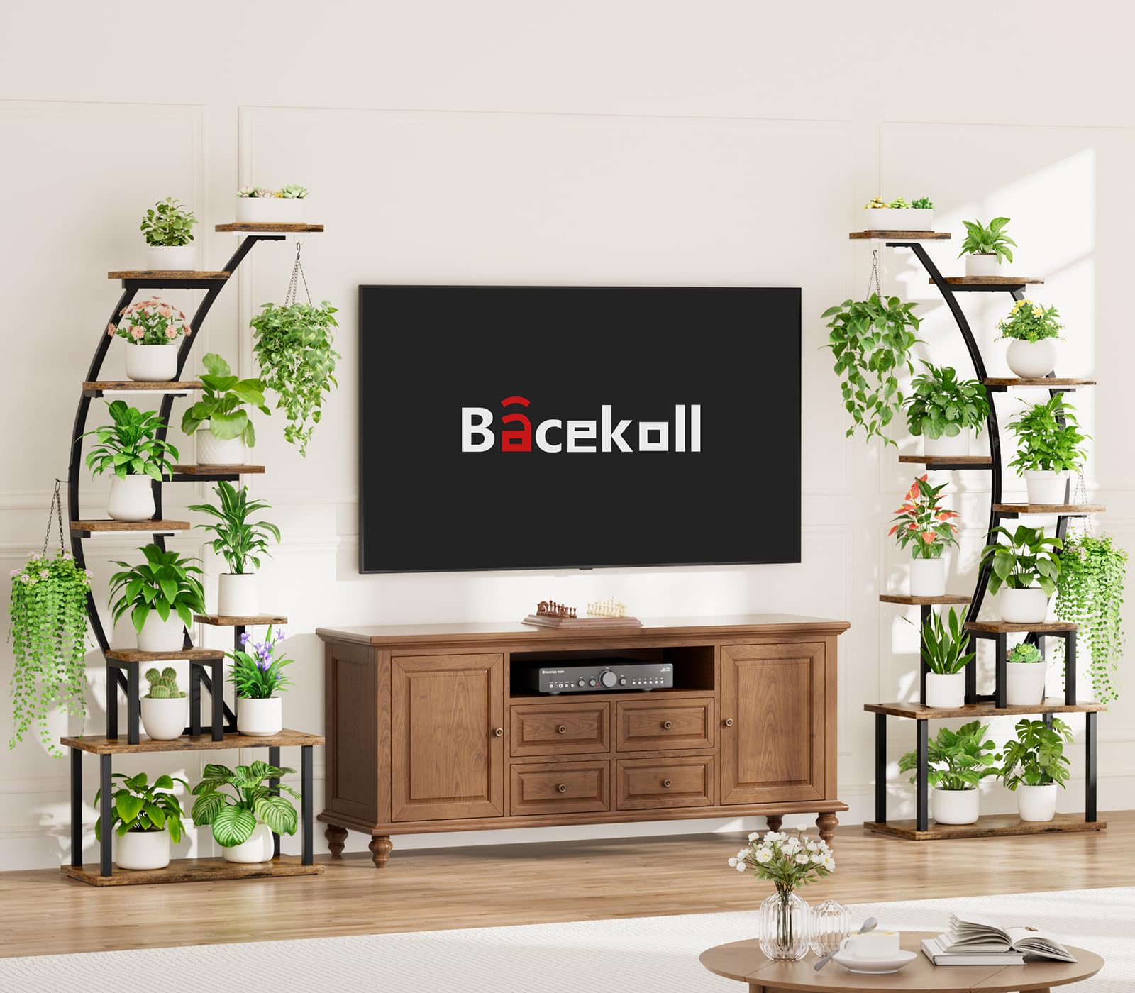 9-Tier Plant Stand with Grow Lights, 64" Tall
