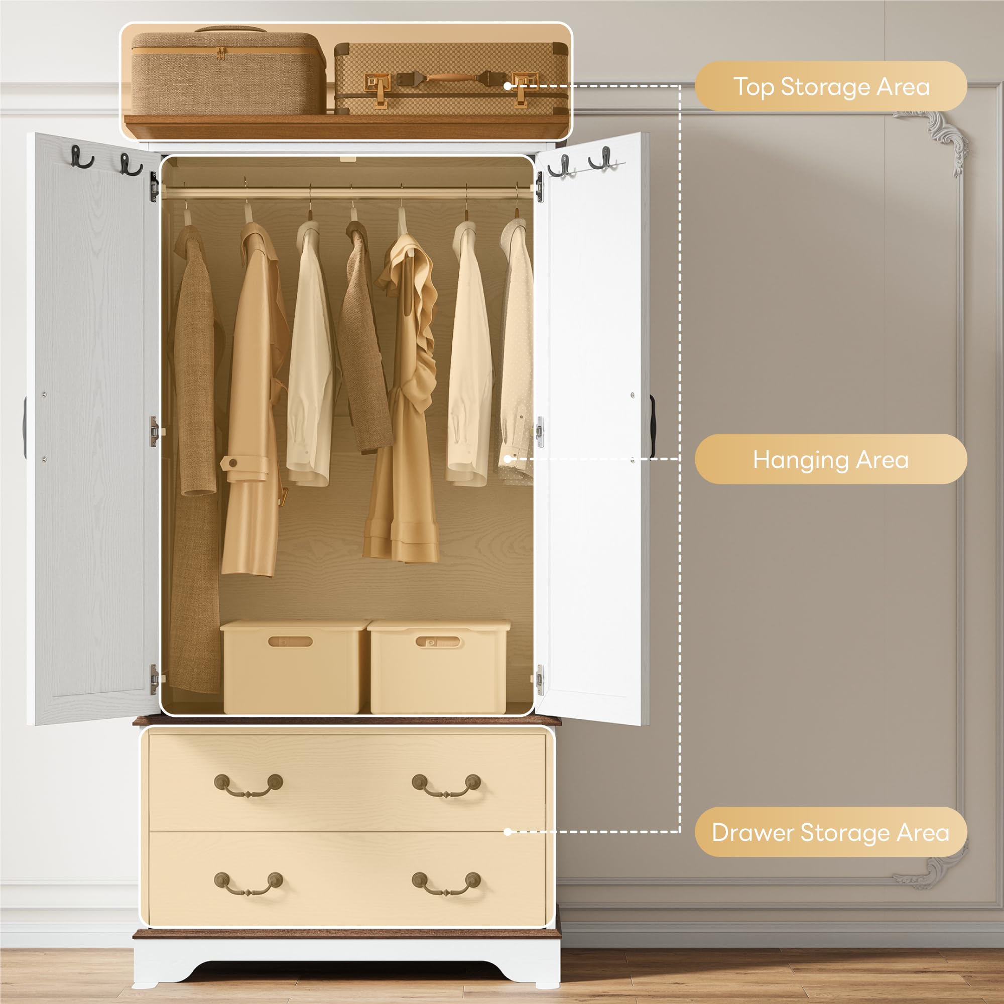 Armoire Wardrobe Closet with Mirror