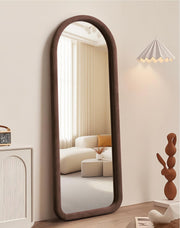 Arched Full Length Mirror with Velvet Frame