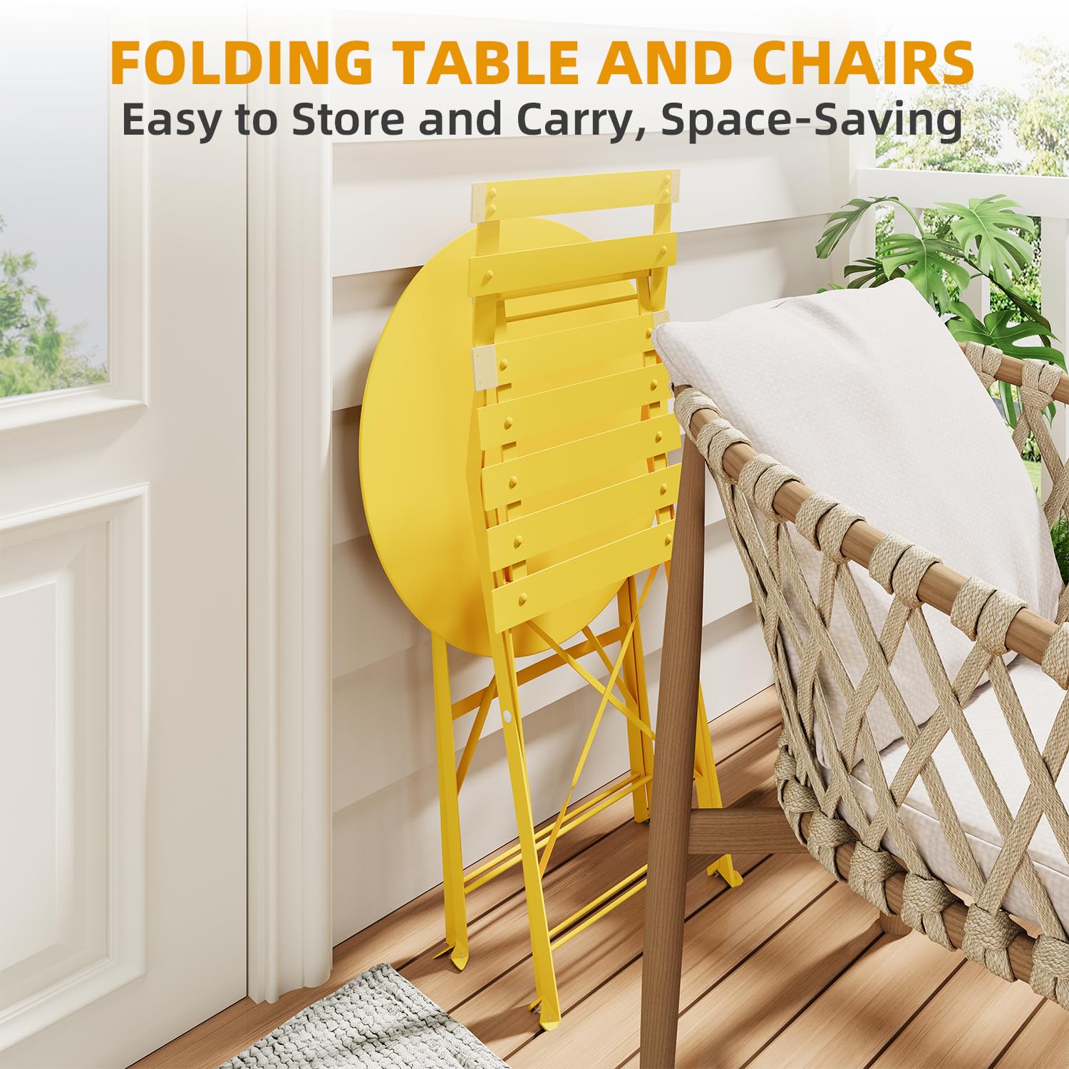 3-Piece Folding Patio Bistro Set