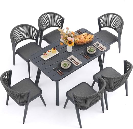 5-Piece Patio Dining Set with Wicker Chairs