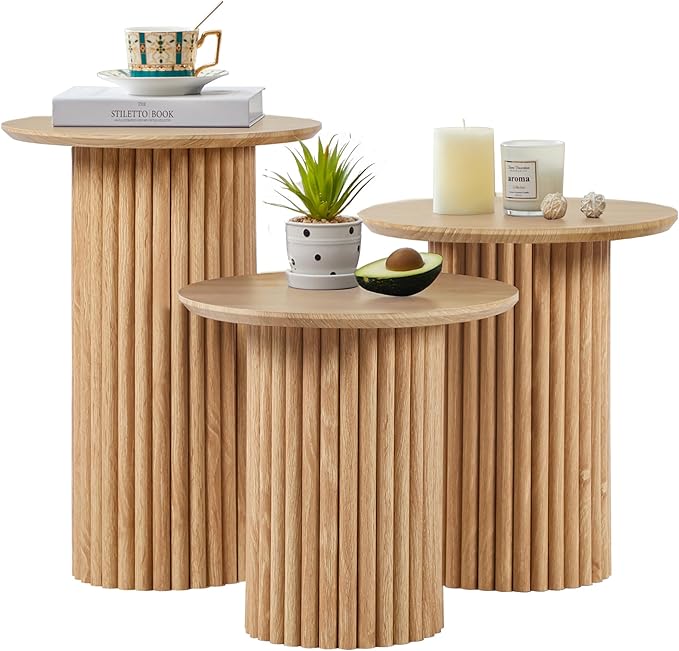 Round Nesting Coffee Table Set of 3