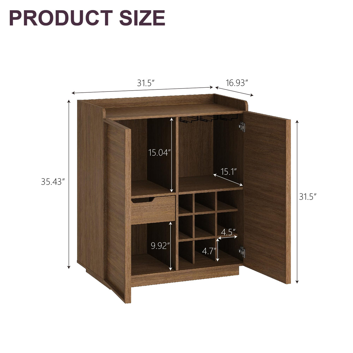 Coffee Bar Cabinet with Wine Storage