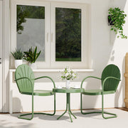 RICNOD Outdoor 3-Piece Metal Bistro Set, Patio Conversation Set of 2,Green