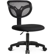 NEO CHAIR Small Office Chair with Wheels, Armless Mesh Desk Chair, Black