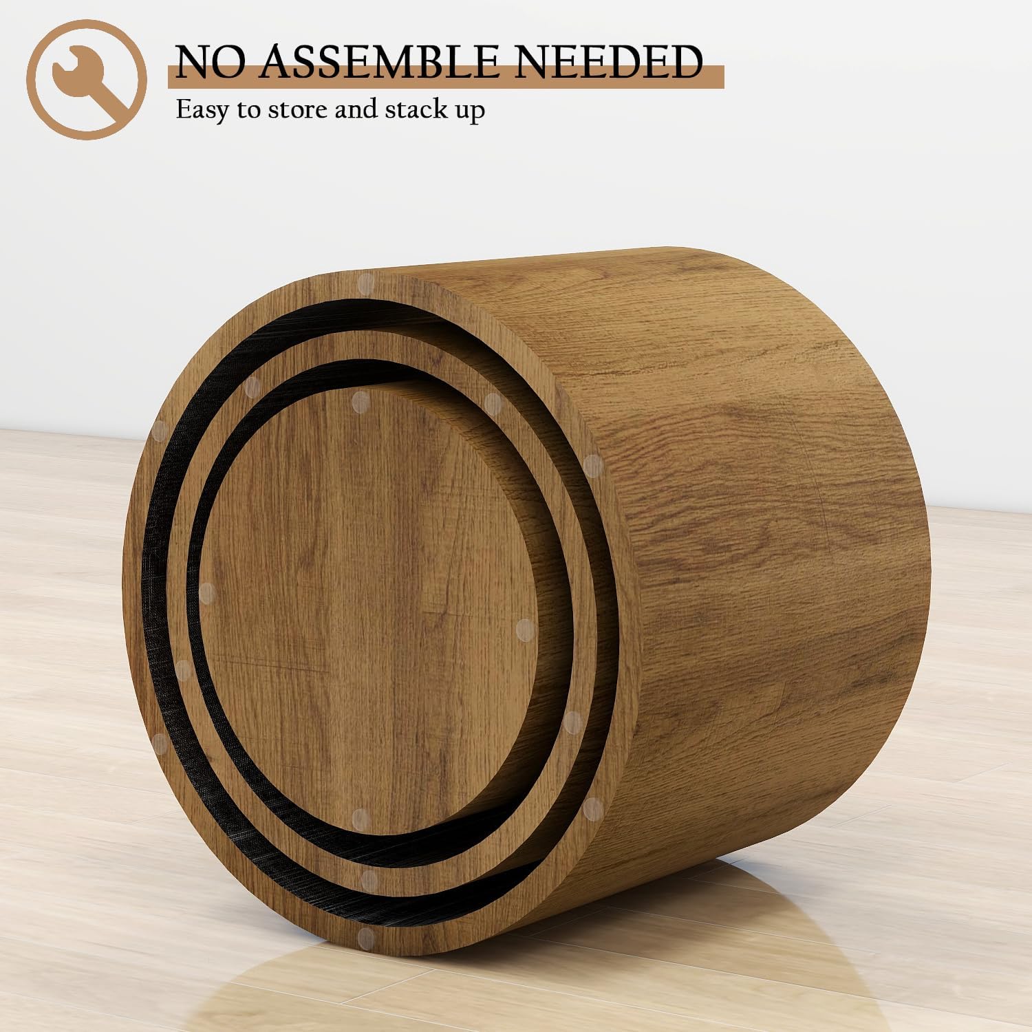 Round Nesting Coffee Table Set of 3